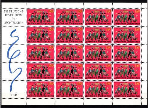 Liechtenstein 1179 postfrisch Kleinbogen / Revolution #II607