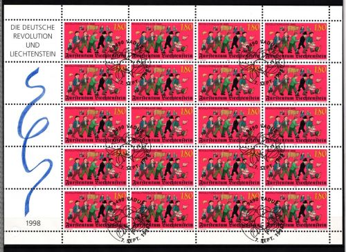 Liechtenstein 1179 gestempelt Kleinbogen mit Ersttagsstempel #II608