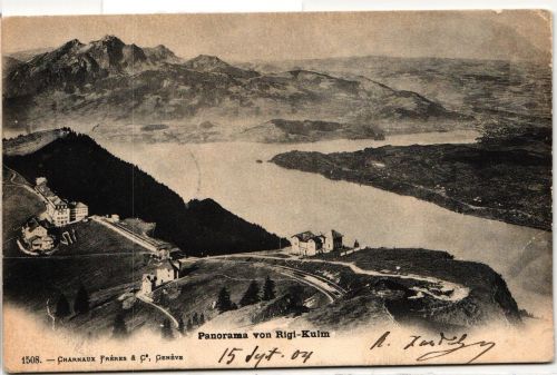 AK Rigi-Kulm Panorama 1904 gebraucht #PM832