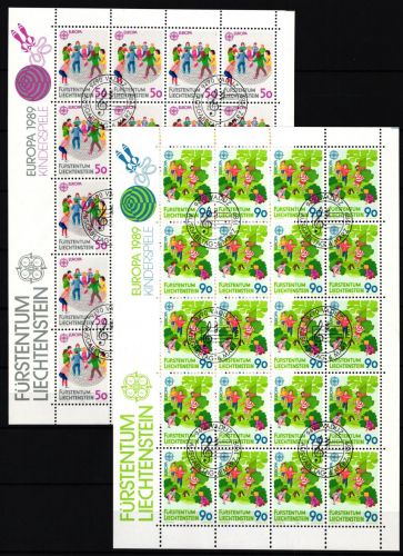 Liechtenstein 960 und 961 gestempelt Kleinbogensatz mit Ersttagsstempel #IH933