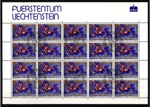 Liechtenstein 987 gestempelt Kleinbogen mit Ersttagsstempel #IH953