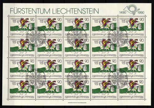 Liechtenstein 1004 gestempelt Kleinbogen mit Ersttagsstempel #IH965