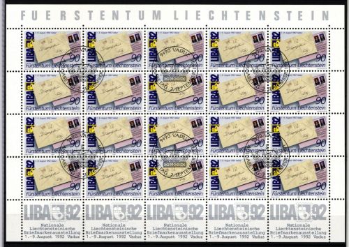 Liechtenstein 1026 gestempelt Kleinbogensatz mit Ersttagsstempel #IH984