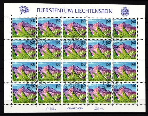 Liechtenstein 1038 gestempelt Kleinbogen mit Ersttagsstempel #IH993