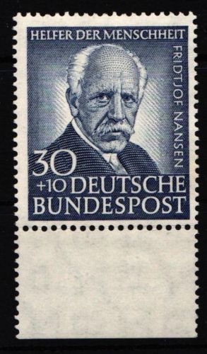 BRD Bund 176 postfrisch mit Unterrand vorgefaltet #IX935