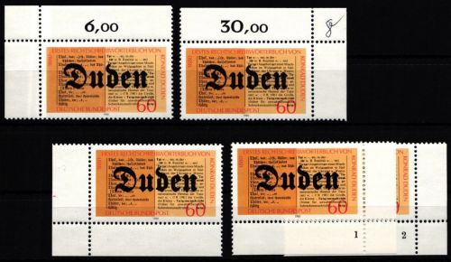 BRD 1039 postfrisch Ecke 1-4, FN 1-2 #IZ671
