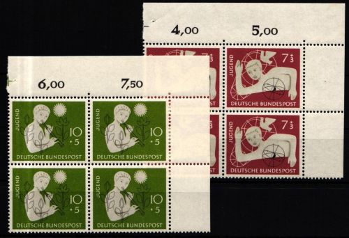BRD Bund 232-233 postfrisch als Eckrandviererblock #IY655