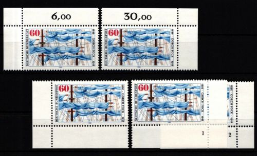 BRD 1058 postfrisch Ecke 1-4, FN 1-2 #IZ935