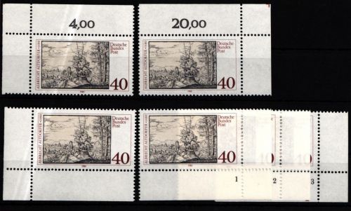 BRD 1067 postfrisch Ecke 1-4, FN 1-3 #IZ941