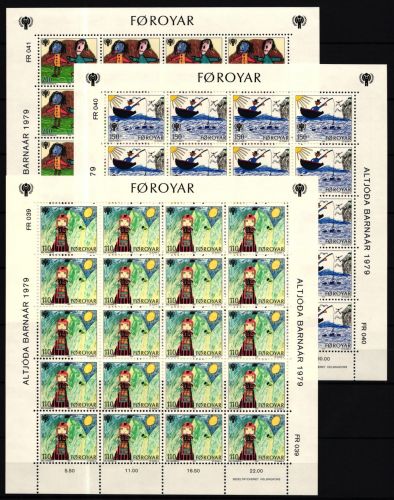 Färöer 45-47 postfrisch Zusammendruckbögen / Kinder #II316