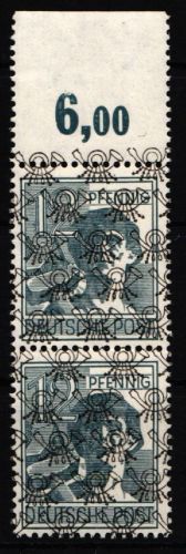 Bi-Zone 40 II P OR dgz postfrisch senkrechtes Paar vom Oberrand #JD171