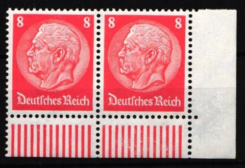 Deutsches Reich 485 I postfrisch waagerechtes Paar, 1x Plattenfehler #JD054