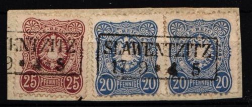 Deutsches Reich 34 b (2x), 35 a gestempelt geprüft Wiegand BPP #JD614