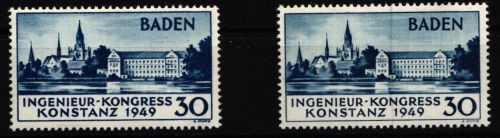 Französische Zone Baden 252 I, II postfrisch Konstanz I und II Auflage #JD665