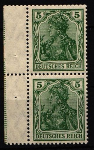 Deutsches Reich 85 als Paar mit Seitenrand vom H-Blatt 2 mit Falz #JD807