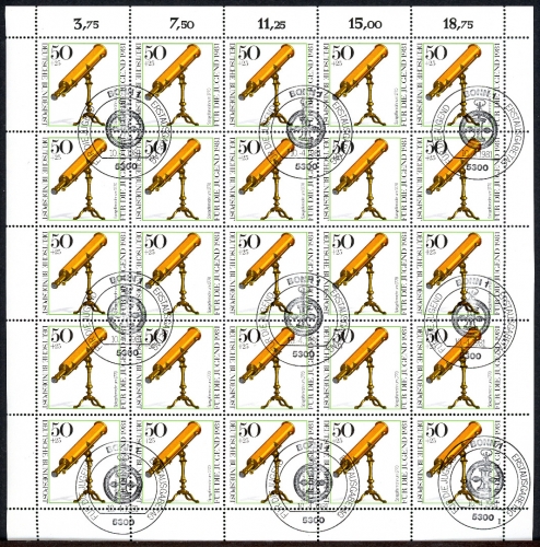Bund 25er Bogen 1091 Formnummer 1 Ersttagssonderstempel #KB215