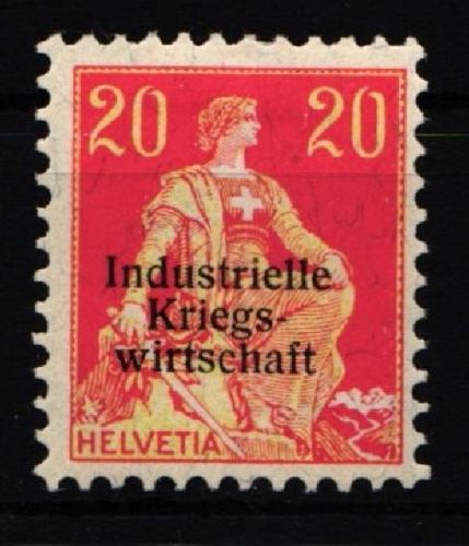 Schweiz Dienstmarken industrielle Kriegswirtschaft 6 I mit Falz #JB075