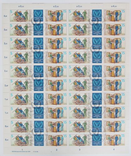 DDR 2621-2622 gestempelt Bogen ungefaltet #JE542