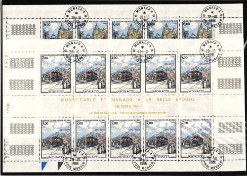 Monaco 1769 und 1770 gestempelt Kleinbogensatz mit Ersttagsstempel /Kunst #JA114