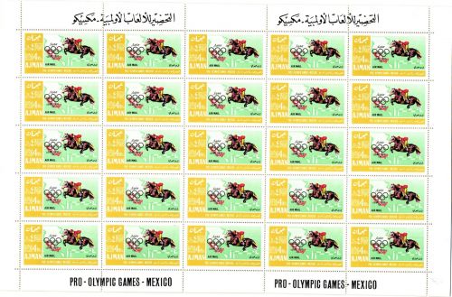 Ajman 189-198 postfrisch als 25er Bögen, Olympiade Mexiko 1968 #JB551