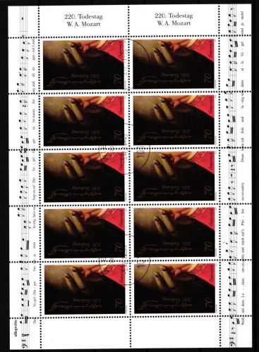 Österreich 2970 gestempelt Kleinbogen / Ersttagsstempel #JA742