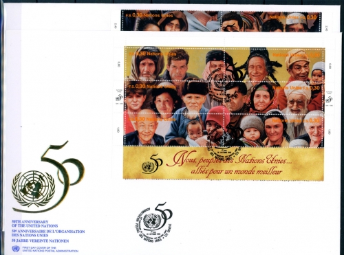 UNO Genf ZD-Bg UNPA 273-284 Menschen Ersttagesbrief/FDC #IX297
