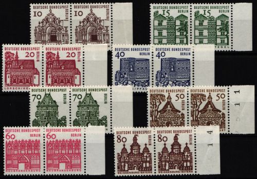 Berlin 242-249 postfrisch als waagerechte Paare, ungefaltet #JL067
