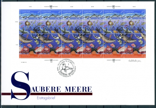 UNO Wien 127-128 Meerestiere Ersttagesbrief/FDC #IX313