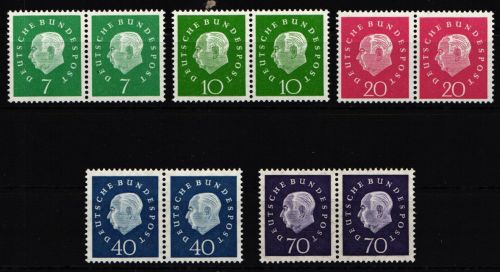 BRD Bund 302-306 postfrisch waagerechte Paare #JL700