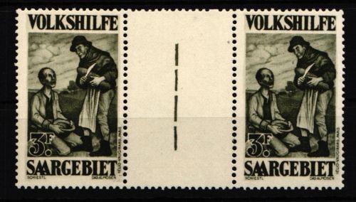 Saargebiet 133 ZW postfrisch Zwischensteegpaar #JF925