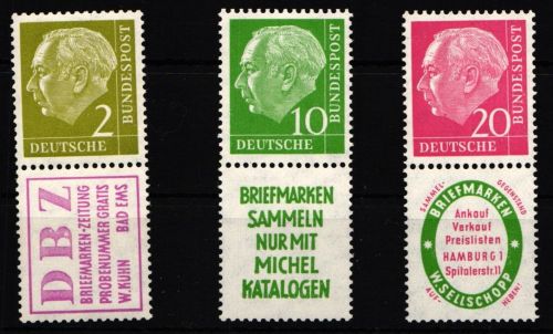 BRD Bund S 13, 21, 29 postfrisch #JL875