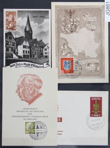 Saarland Lot gestempelt auf Karte oder Brief #JG861
