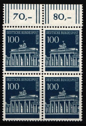 Berlin 290 postfrisch als Viererblock, waagerechte Paare, Oberrand #JM683