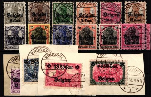 Deutsche Besetzung 1. WK Belgien 10-25 gestempelt