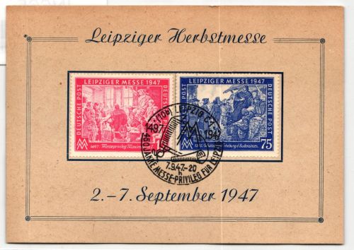 Alliierte Besetzung 965-966 PF VI auf Ausstellungskarte Leipziger Messe #JN665