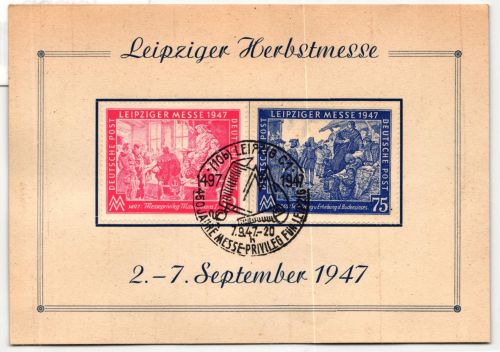 Alliierte Besetzung 965-966 PF VI auf Ausstellungskarte Leipziger Messe #JN666