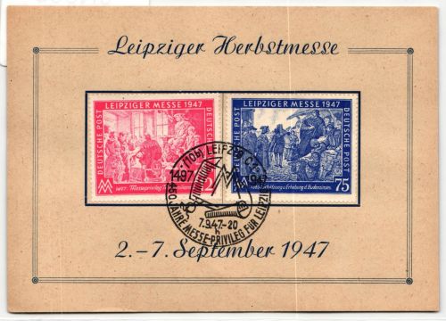 Alliierte Besetzung 965-966 PF V auf Ausstellungskarte Leipziger Messe #JN668