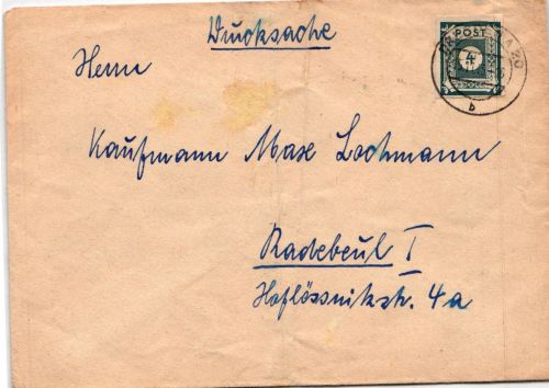 SBZ 54 auf Brief als Einzelfrankatur portogerecht #JO246