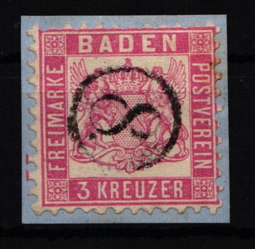 Baden 18 gestempelt Uhrrad 8 #JO274