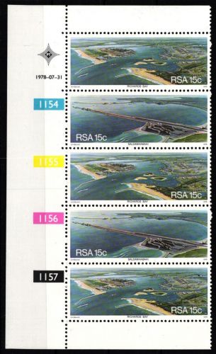 Südafrika 540-541 postfrisch als Fünferstreifen mit Eckrand #JO195