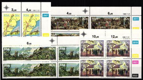 Südafrika 762-765 postfrisch als Viererblocks mit Eckrand #JO488