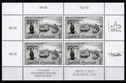 Österreich 2292 postfrisch Kleinbogen als Schwarzdruck #JH243