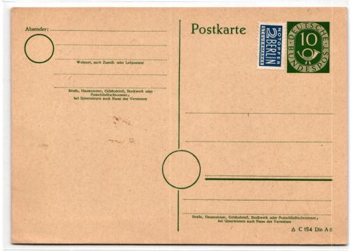 BRD Bund P12 A als Ganzsache ungebraucht #JN811