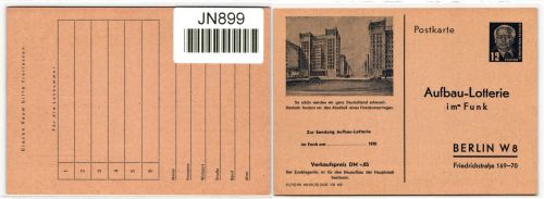 DDR FP 1 als Ganzsache ungebraucht #JN899