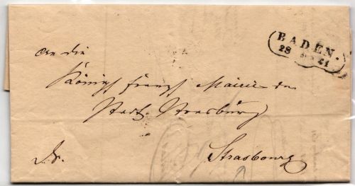 Baden Vorphila auf Brief Vorphila Zierstempel Baden #JN935