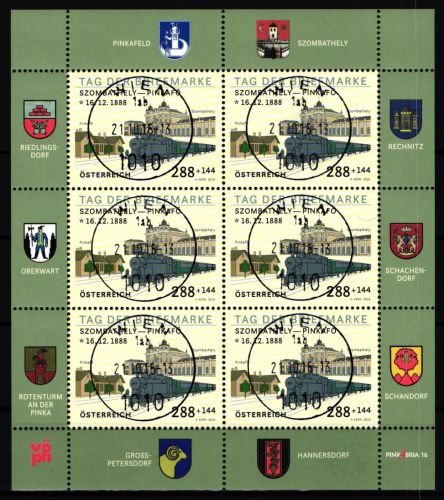 Österreich 3294 gestempelt Kleinbogen mit Ersttagsstempel / Stadt #JA845
