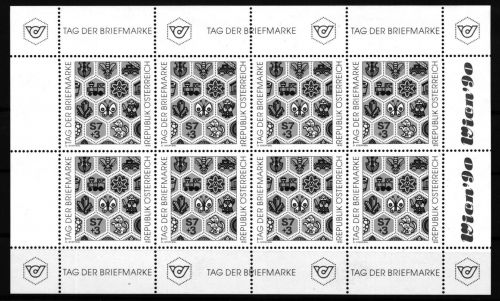 Österreich 1990 postfrisch Kleinbogen als Schwarzdruck #JA942