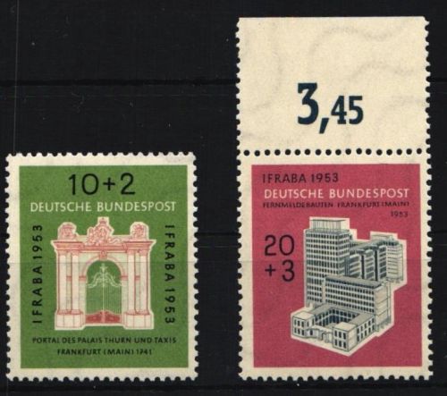 BRD Bund 171-172 postfrisch 20 Pfenning vom Oberrand #JP731