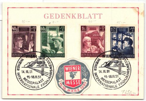 Österreich 960-963 auf Ausstellungskarte Sonderstempel Messepalast #JP777