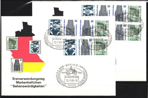 Berlin W 83-W 88 gestempelt auf zwei Schmuck FDC #JP910